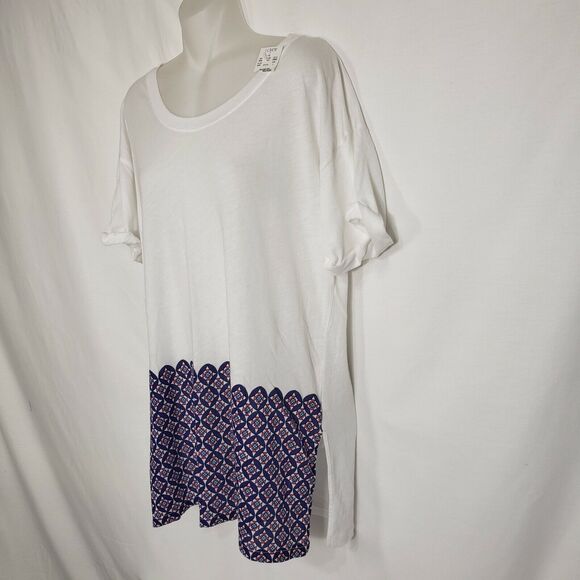 J Crew Womens Large Tile Hem Collector Tee T-shirt In Airy Cotton C8022 S/S - Picture 4 of 9